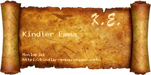 Kindler Emma névjegykártya